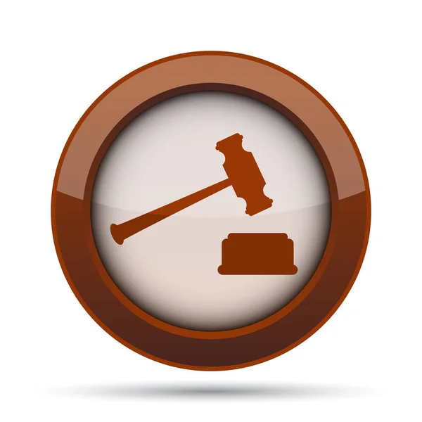 Judge Hammer Icon Internet Button White Background — Stock Photo, Image