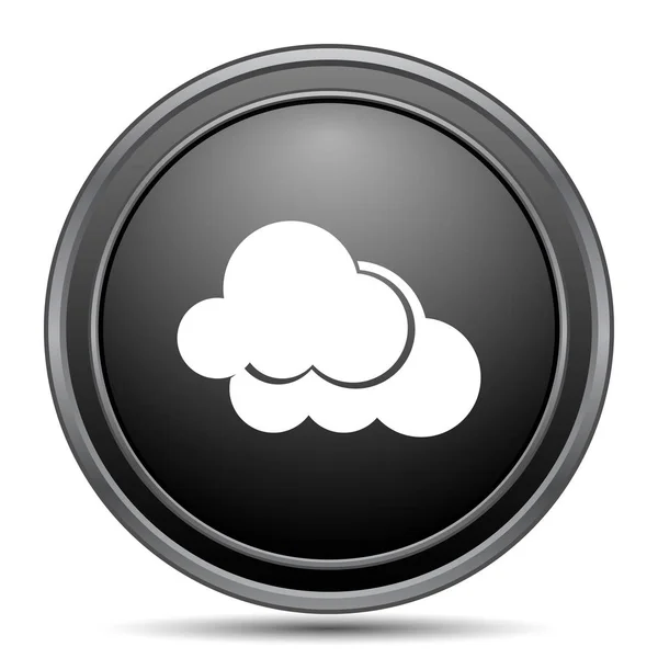 Ícone Nuvens Botão Site Preto Fundo Branco — Fotografia de Stock