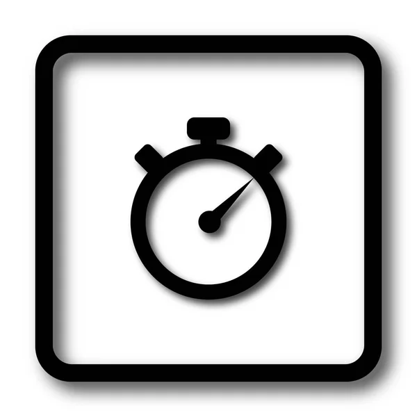 定时器图标 黑色网站按钮白色背景 — 图库照片