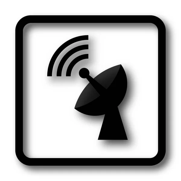 白い背景の上の無線アンテナ アイコン 黒ウェブサイト ボタン — ストック写真