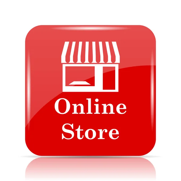 Online Store Symbool Webwinkel Website Knop Witte Achtergrond — Stockfoto