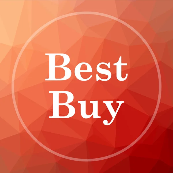 Best buy icon. Best buy website button on red low poly background