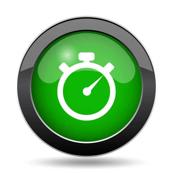 Icona Del Timer Pulsante Del Sito Web Verde Sfondo Bianco — Foto Stock