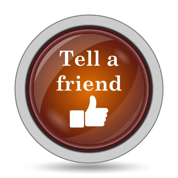 Tell a friend icon, orange website button on white background