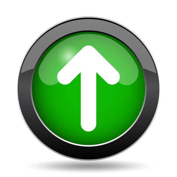 Иконка Стрелкой Вверх Зеленая Кнопка Белом Фоне — стоковое фото