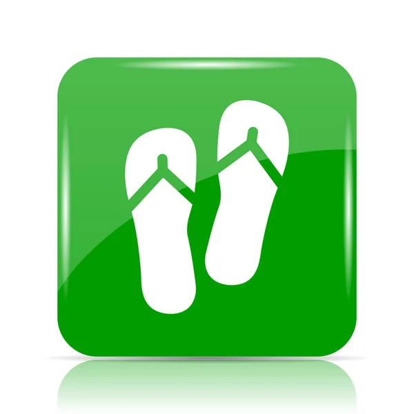 Slippers Pictogram Internet Knop Witte Achtergrond — Stockfoto