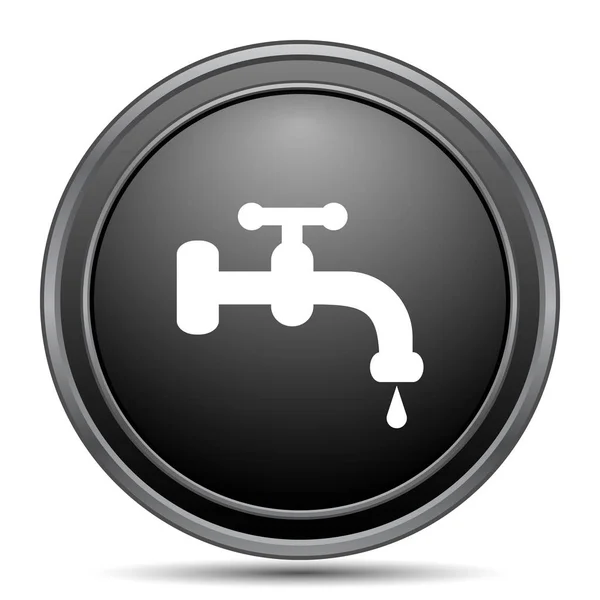 Icono Grifo Agua Botón Del Sitio Web Negro Sobre Fondo — Foto de Stock