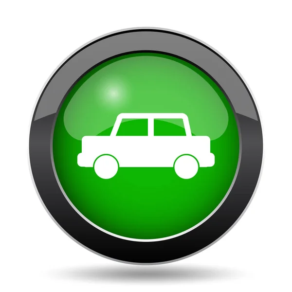 Значок Автомобиля Зеленый Сайт Кнопку Белом Фоне — стоковое фото