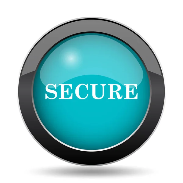 アイコンを固定します セキュリティで保護されたウェブサイトのボタンを白い背景の上 — ストック写真