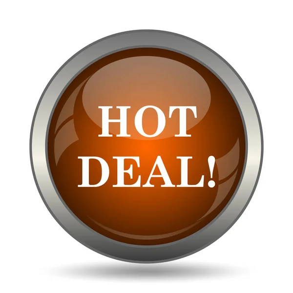 Hot Deal Ikona Przycisk Internet Białym Tle — Zdjęcie stockowe
