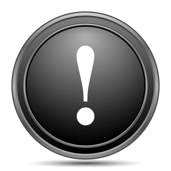 Attention Icon Black Website Button White Background — Stock Photo, Image