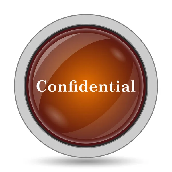 Confidential Icon Orange Website Button White Background — Stock Photo, Image