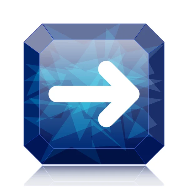 Right arrow icon, blue website button on white background