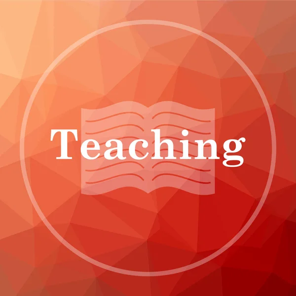 Öğretim Simgesi Öğretim Web Sitesi Düğmesini Kırmızı Düşük Poli Arka — Stok fotoğraf