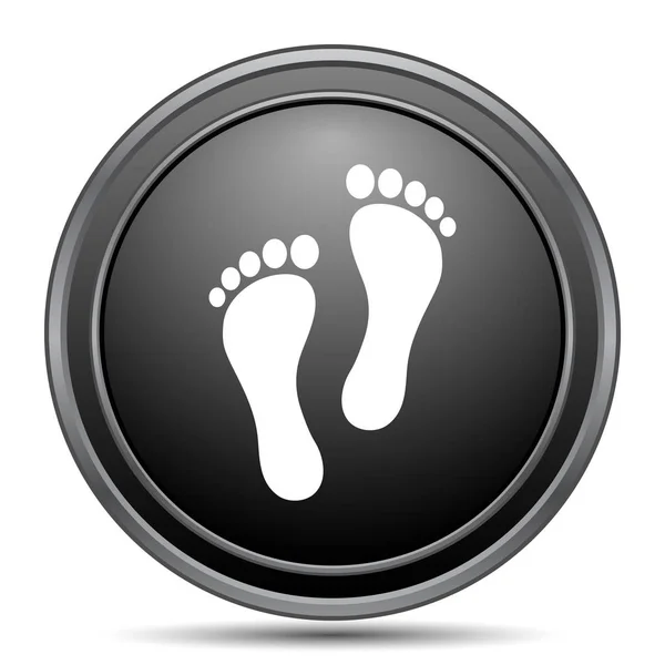 足の白い背景の上の印刷アイコン 黒いウェブサイト ボタン — ストック写真