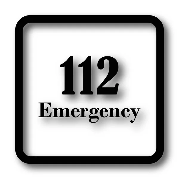 112 Icono Emergencia Botón Del Sitio Web Negro Sobre Fondo —  Fotos de Stock