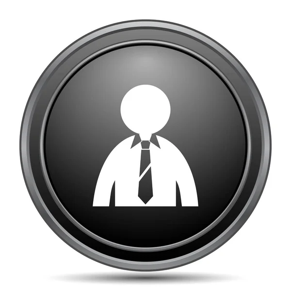 Business Man Icon Black Website Button White Background — Stock Photo, Image