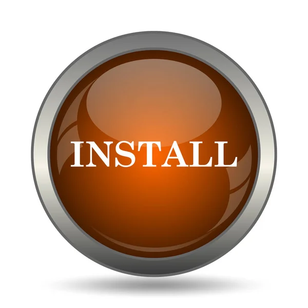 Instalar Icono Botón Internet Sobre Fondo Blanco — Foto de Stock