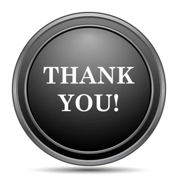 Thank You Icon Black Website Button White Background — Stock Photo, Image