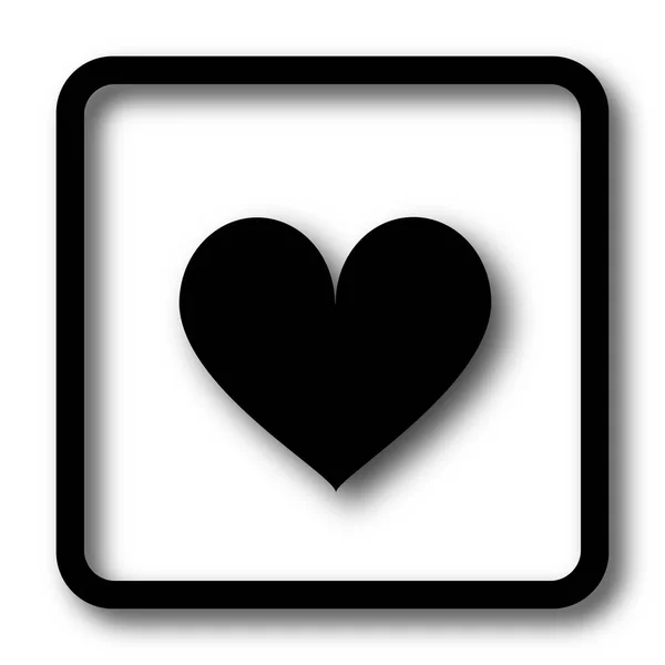 Icono Del Corazón Botón Del Sitio Web Negro Sobre Fondo — Foto de Stock