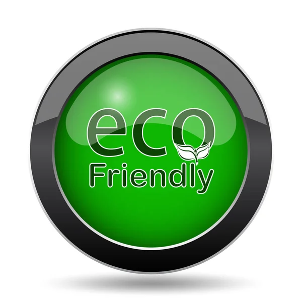 Eco Friendly icon, green website button on white background