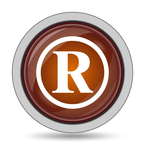 Registered Mark Icon Orange Website Button White Background — Stock Photo, Image
