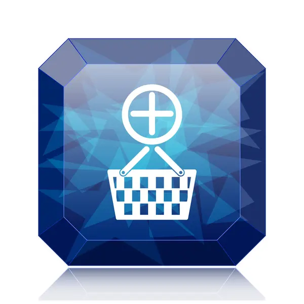 Añadir Cesta Icono Botón Azul Del Sitio Web Sobre Fondo — Foto de Stock