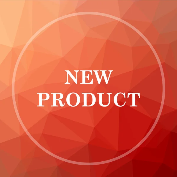 New product icon. New product website button on red low poly background