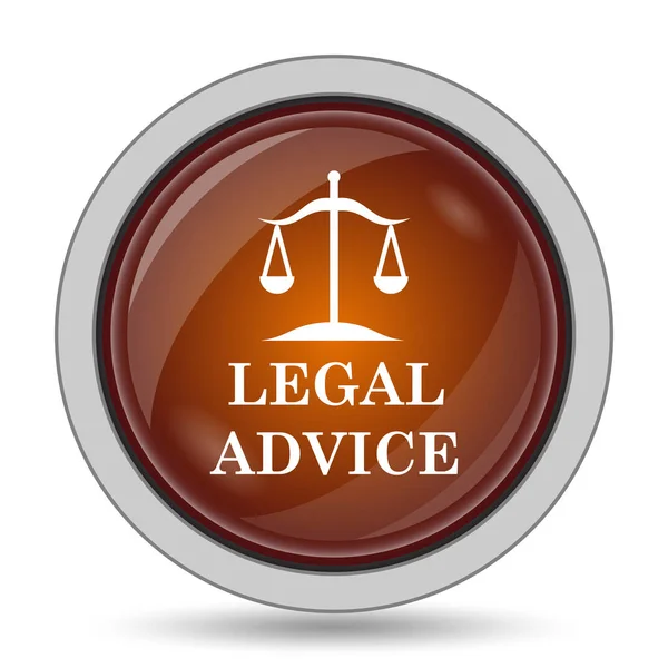 Legal Advice Icon Orange Website Button White Background — Stock Photo, Image