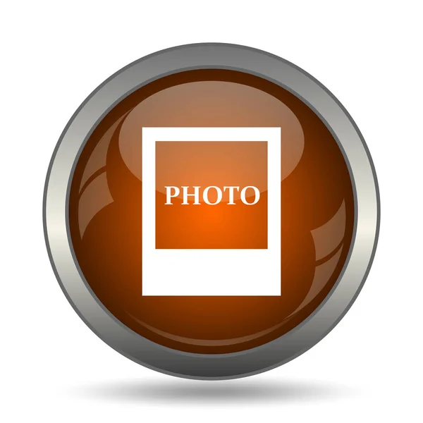 Значок Фотографій Інтернет Кнопки Білому Тлі — стокове фото