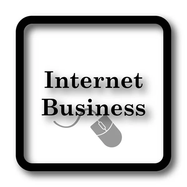 Ícone Negócio Internet Botão Site Preto Fundo Branco — Fotografia de Stock