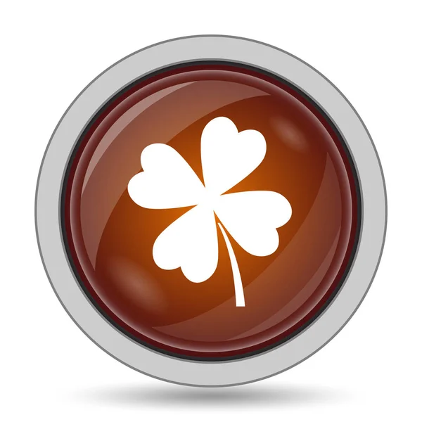 Clover Icon Orange Website Button White Background — Stock Photo, Image