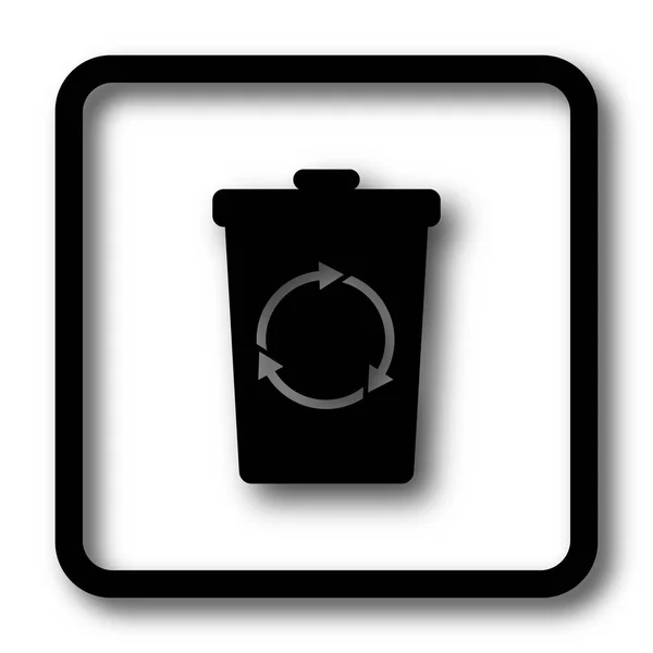 Recycle bin icon, black website button on white background
