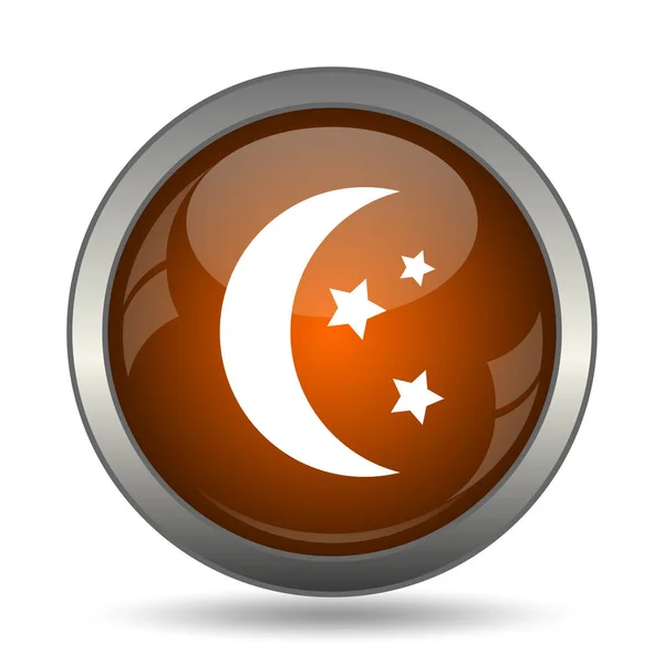 Ícone Lunar Botão Internet Fundo Branco — Fotografia de Stock