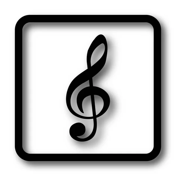Icono Nota Musical Botón Del Sitio Web Negro Sobre Fondo —  Fotos de Stock