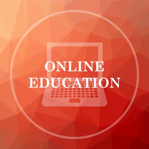 Online Eğitim Simgesi Online Eğitim Web Sitesi Düğmesini Kırmızı Düşük — Stok fotoğraf