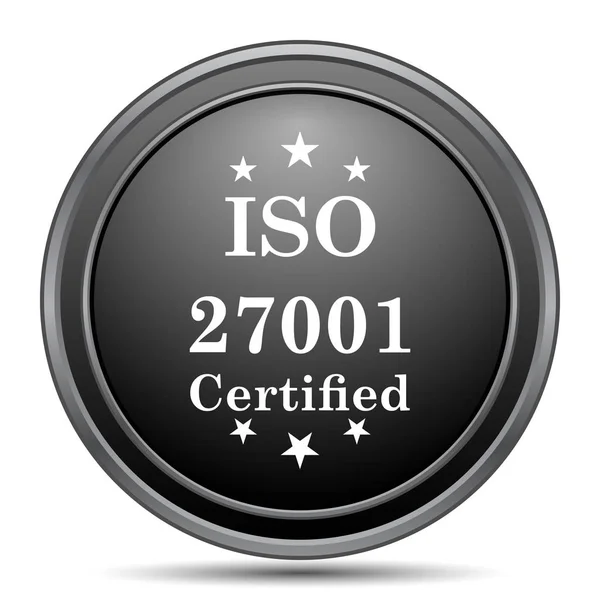 Iso 27001 白い背景のウェブサイトのボタンをアイコン — ストック写真