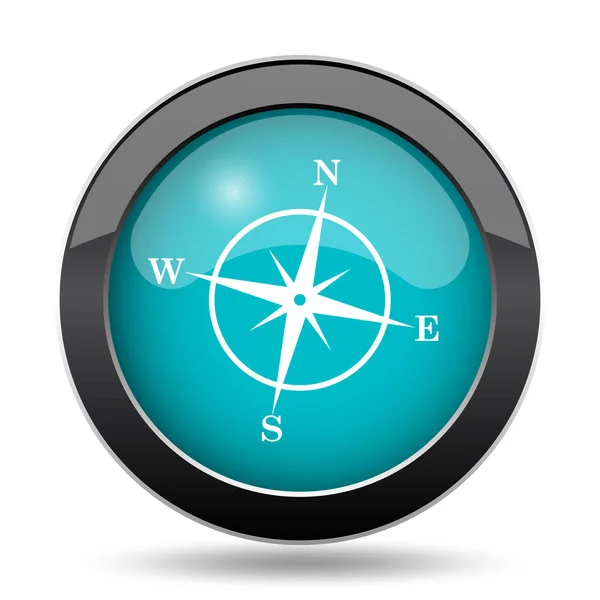 Kompass Symbol Kompass Website Taste Auf Weißem Hintergrund — Stockfoto