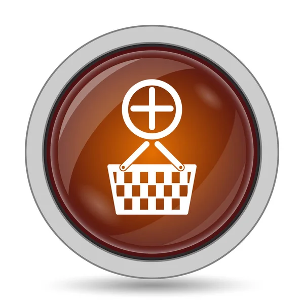 Add Basket Icon Orange Website Button White Background — Stock Photo, Image