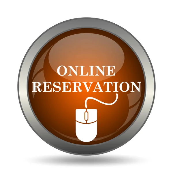 Online reservation icon. Internet button on white background.