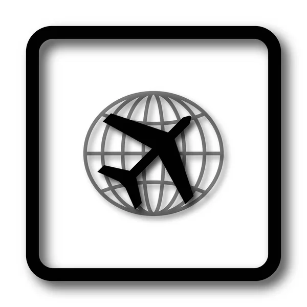 旅行图标 黑色网站按钮白色背景 — 图库照片