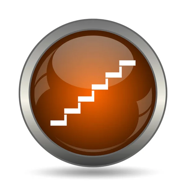 Ícone Escadas Botão Internet Fundo Branco — Fotografia de Stock