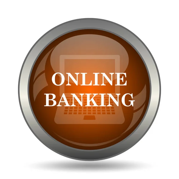 Ikony Bankowość Przycisk Internet Białym Tle — Zdjęcie stockowe