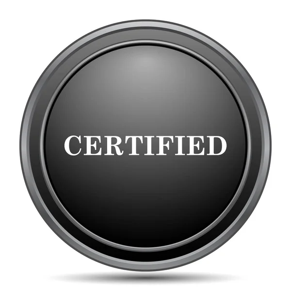 Zertifiziertes Symbol Schwarzer Website Knopf Auf Weißem Hintergrund — Stockfoto
