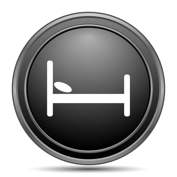 Иконка Гостиницы Черная Кнопка Белом Фоне — стоковое фото