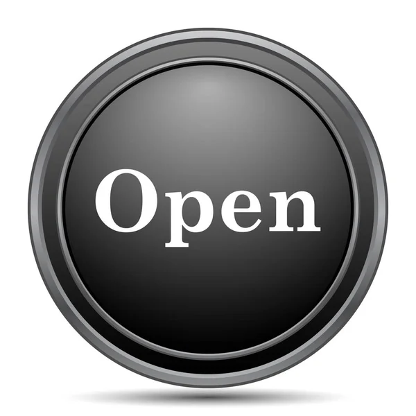 Open Icon Black Website Button White Background — Stock Photo, Image