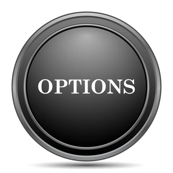 白い背景のオプション アイコン 黒いウェブサイト ボタン — ストック写真