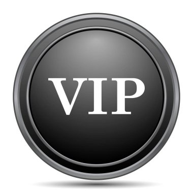 VIP siyah kutsal kişilerin resmi web sitesi düğme beyaz arka plan üzerinde