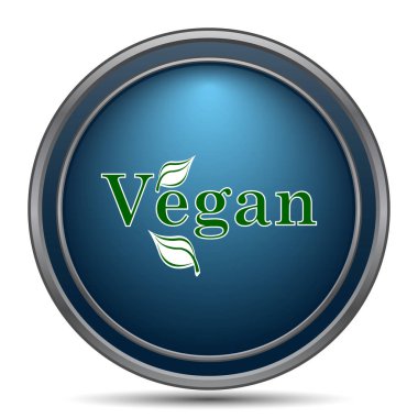 Vegan simgesi. Beyaz arka plan üzerinde Internet düğmesi