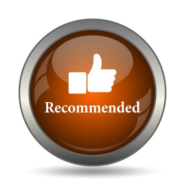 Önerilen simgesi. Beyaz arka plan üzerinde Internet düğmesi.